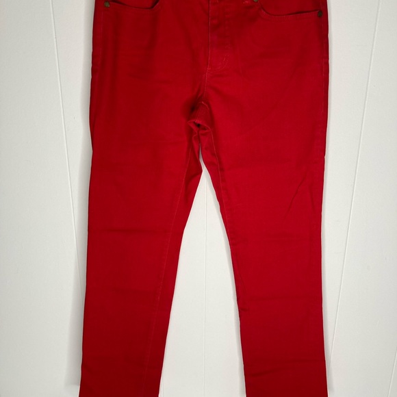 CHAPS Denim Red Daniella curvy fit jeans size 4 like new! - Picture 2 of 15